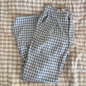 hollister white and blue plaid pants